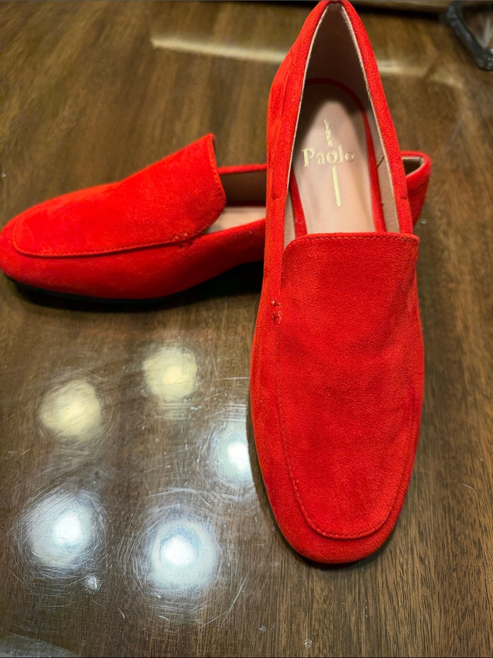 Paolo Red Suede Women's Slip-On Loafers